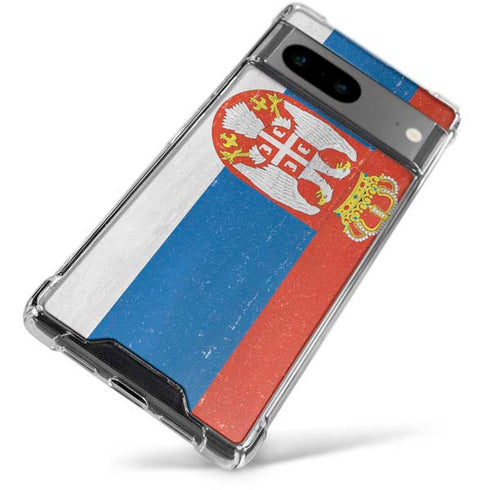 Serbia Flag Distressed Google Pixel 8 Clear Case